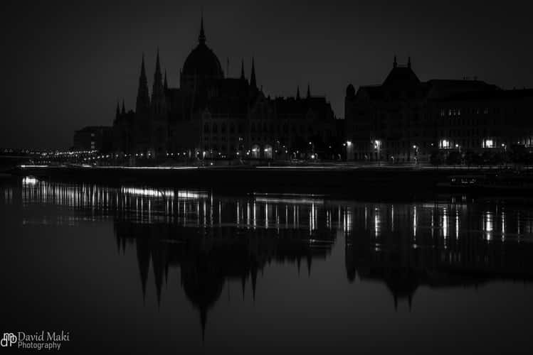 Parliament Building in Budapest from Chain Bridge