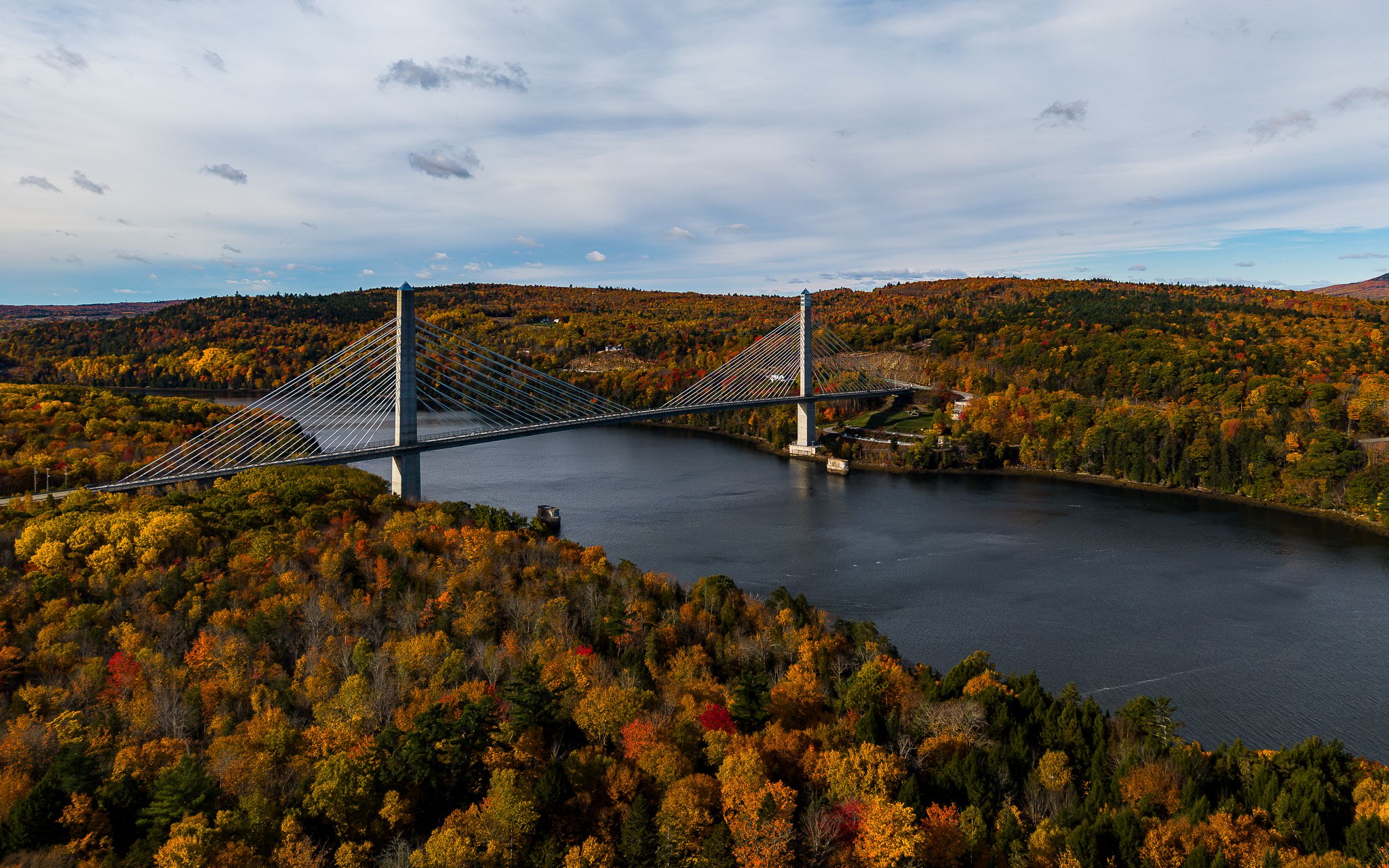Penobscot Narrows Bridge and Fort Knox, USA