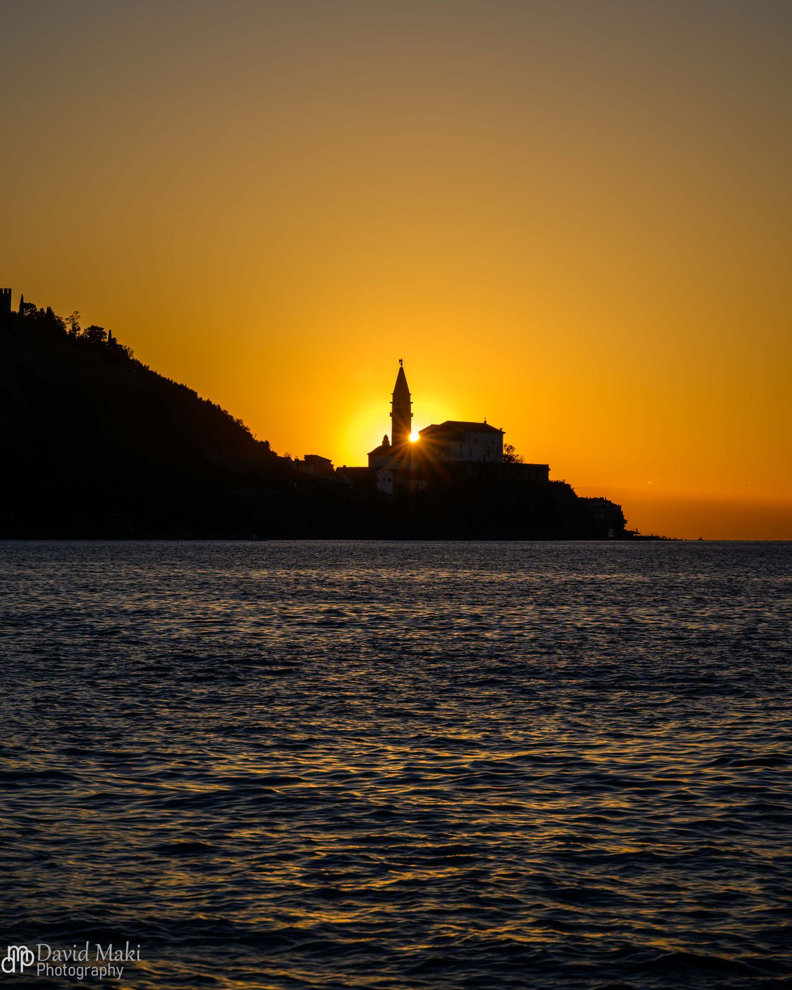 Piran Church Steeple from the Water, Slovenia