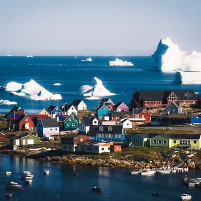 Qeqertarsuaq Harbor & Houses, Greenland