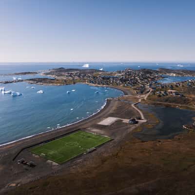 Qeqertarsuaq Village and Football Pitch, Greenland
