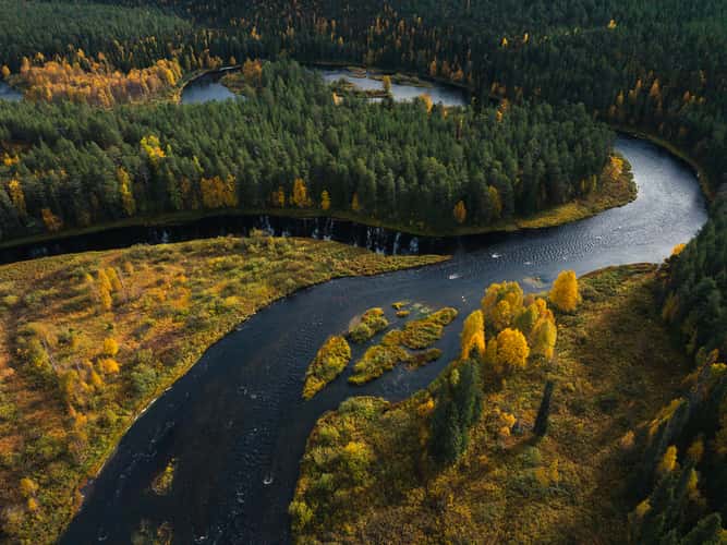 River bend near Kuusinkijoki, Finland