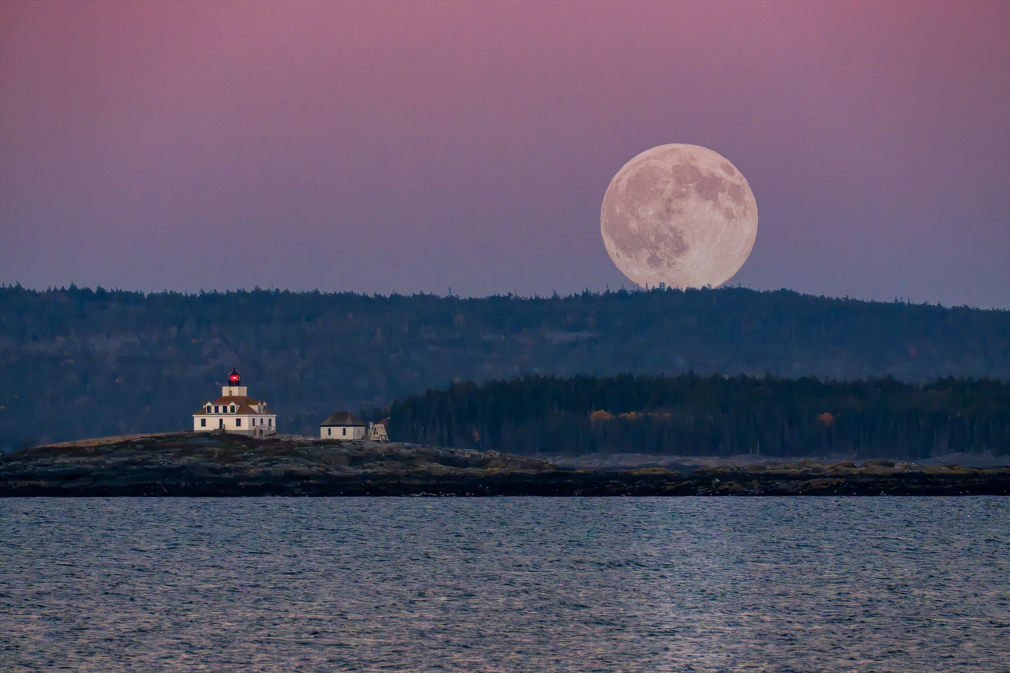Schooner Bay looking towards Eggrock Lighthouse, USA