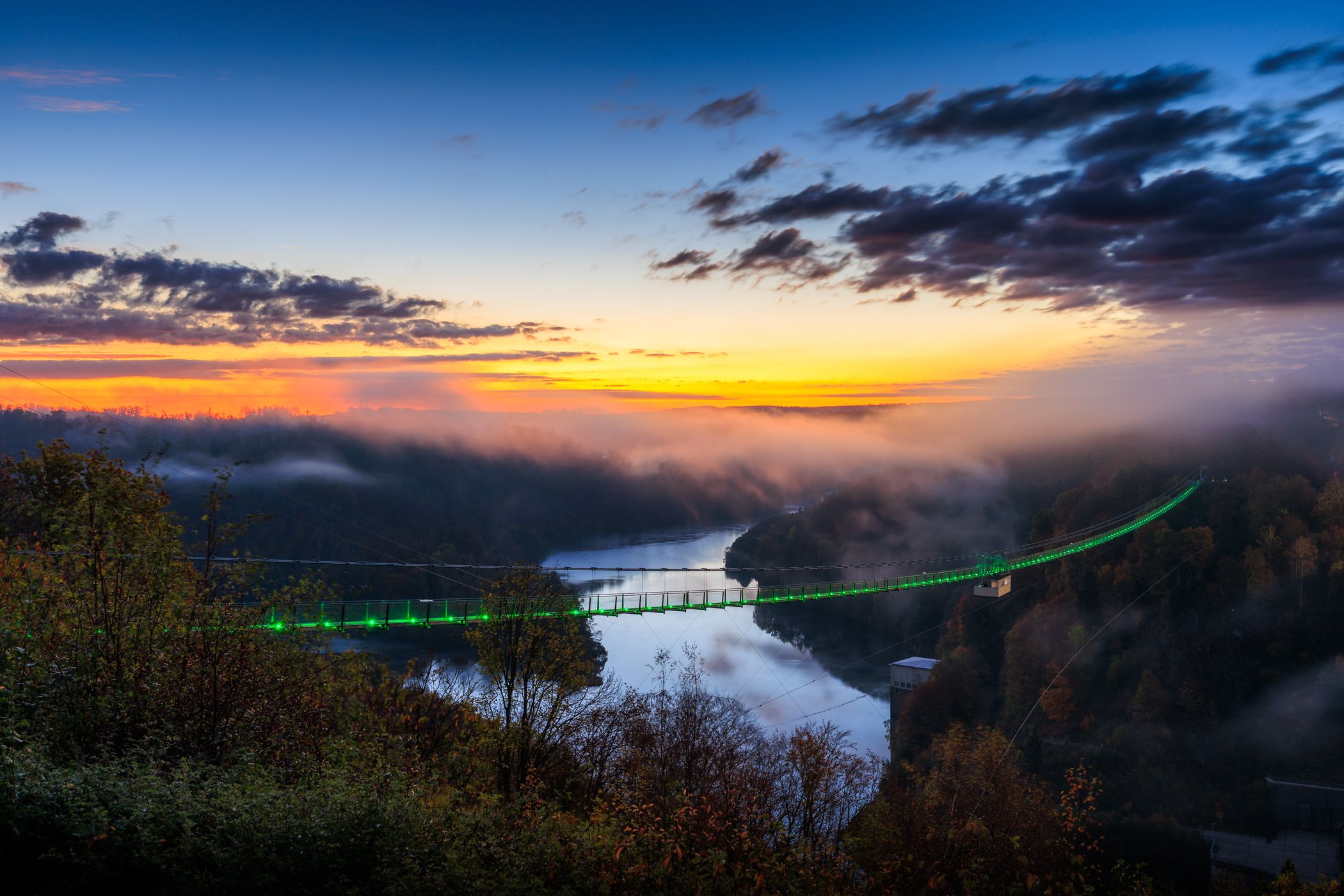 Seilhängebrück bei der Rappbodetalsperre, Germany