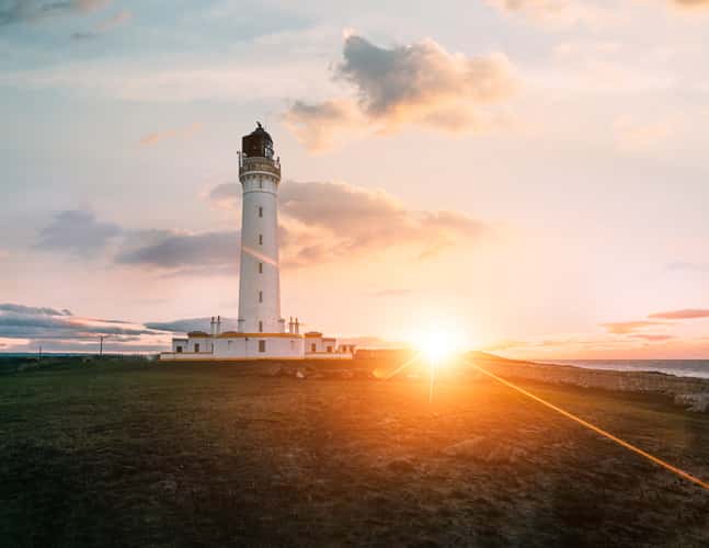 Sunrise, Covesea Lighthouse, Covesea, Scotland, UK