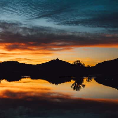 Sunrise Reflections at Drei Gleichen Castles, Germany