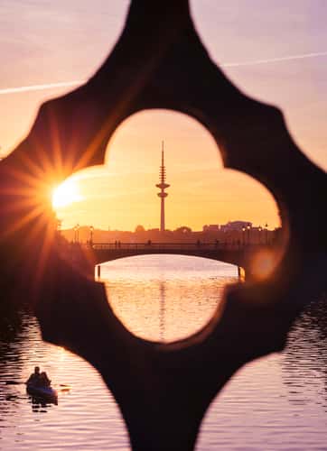 Sunset behind Heinrich-Hertz-Turm