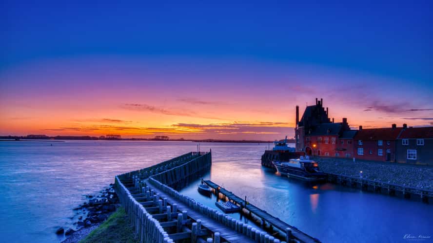 The entrance of Veere's harbor