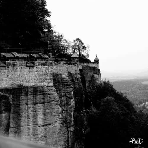 The steep walls of Königstein Fortress