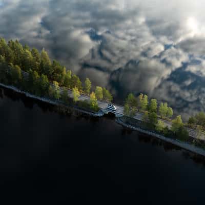 The stone bridge of Punkaharju Ridge Road, Finland