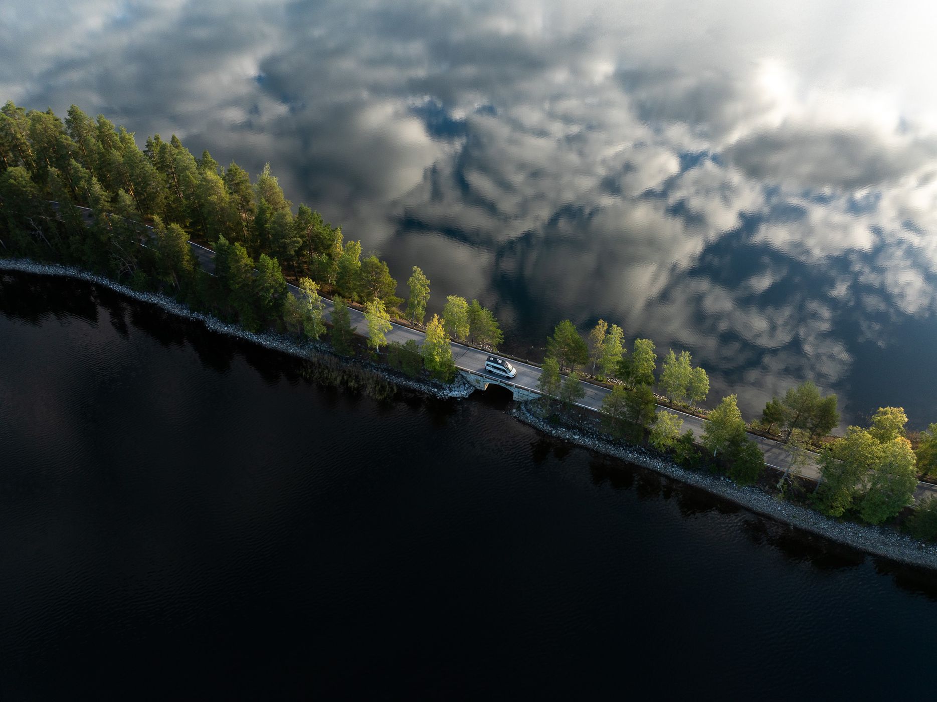The stone bridge of Punkaharju Ridge Road, Finland