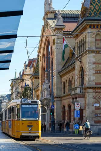 Tram Stop Outside Budapest Central Market