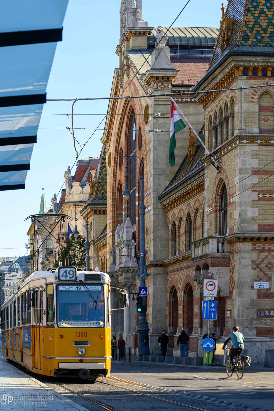 Tram Stop Outside Budapest Central Market, Hungary