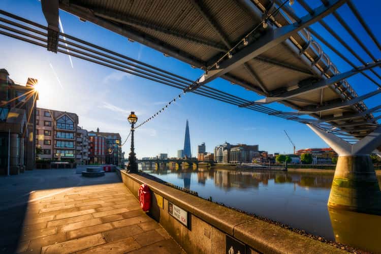Under Millennium Bridge, London