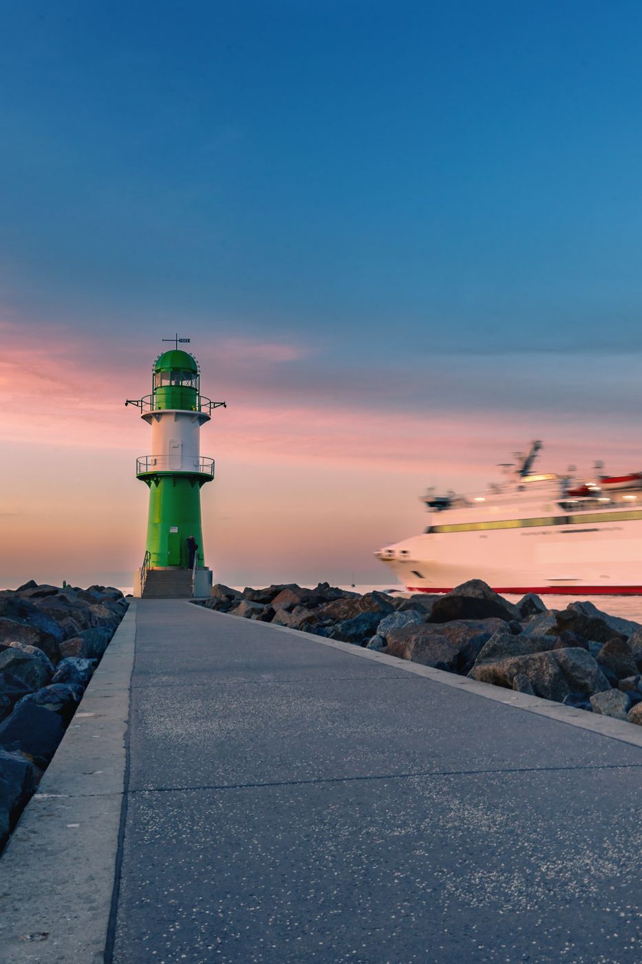 View of Ostmole, Warnemünde, Germany