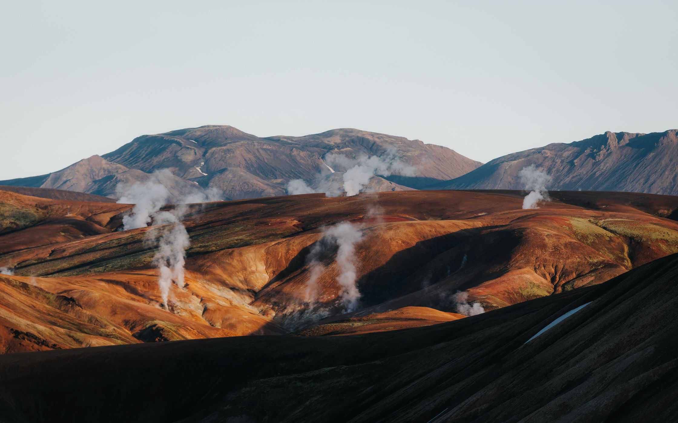 Volcanic steams between Hrafntinnusker and Alftavatn, Iceland